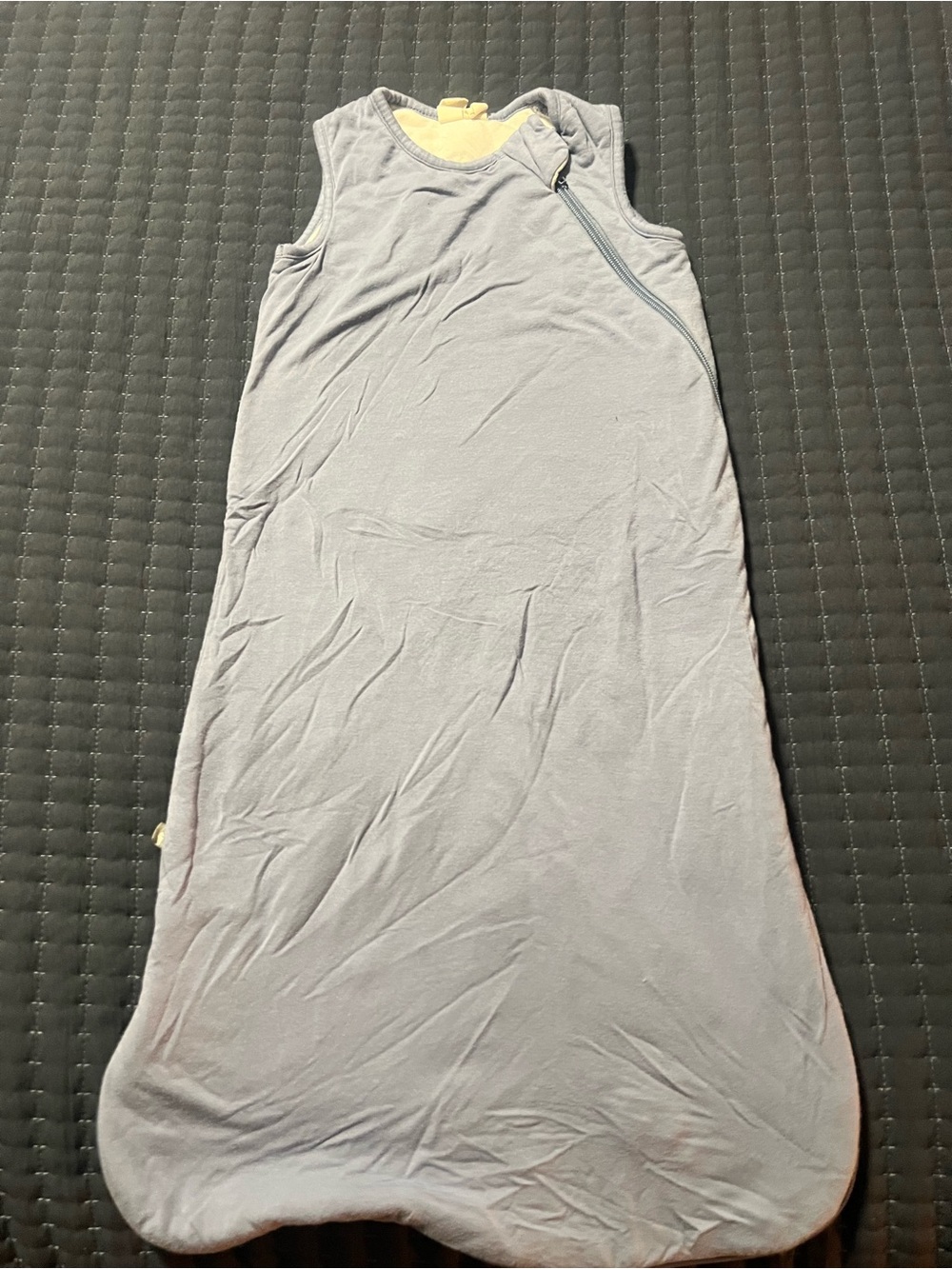 Sleeveless Light Gray Baby Sleep Bag with Side Zipper